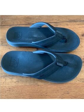 Reef Ortho Bounce Coast Sandals Men's Black Synthetic Flip Flops Thong Size 10